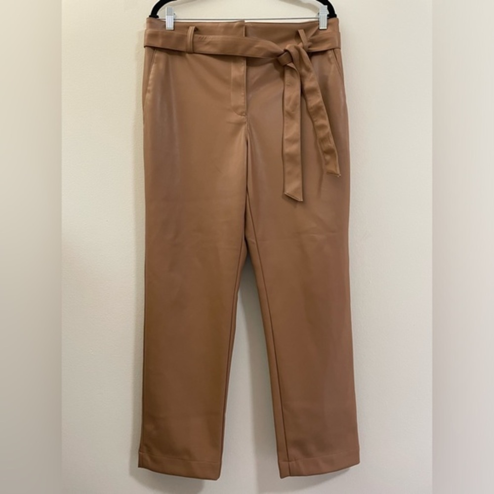 NWOT LOFT Faux Leather‎ Slim Straight Ankle Pants - 12